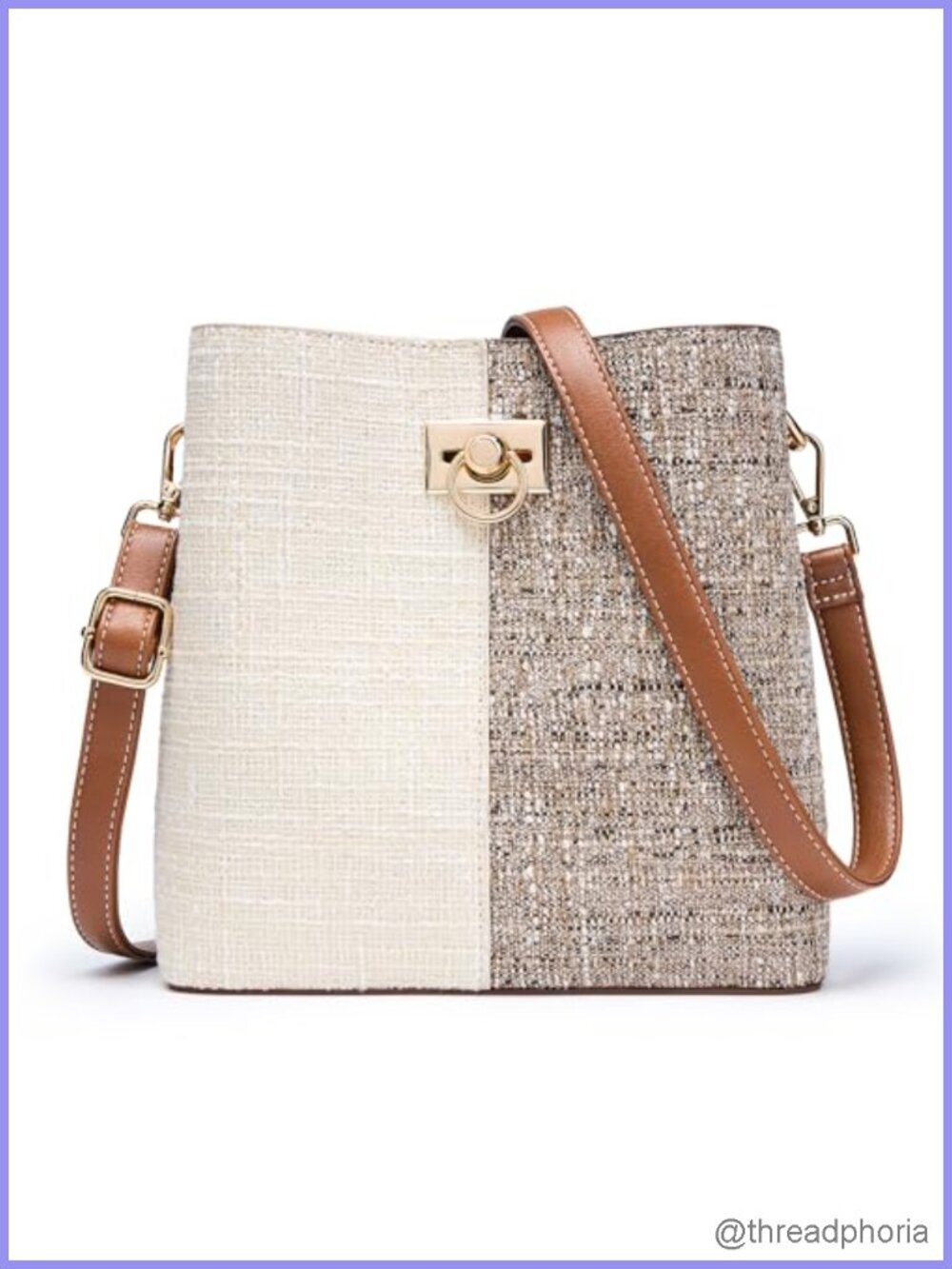 KALIDI Vegan Leather Bucket Crossbody Bag Women Multi Pockets Shoulder Purse